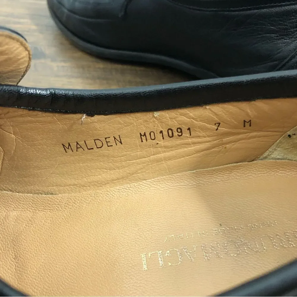 Bruno Magli Malden Size 7M Loafer Handmade Black‎ Dress Shoe Italian